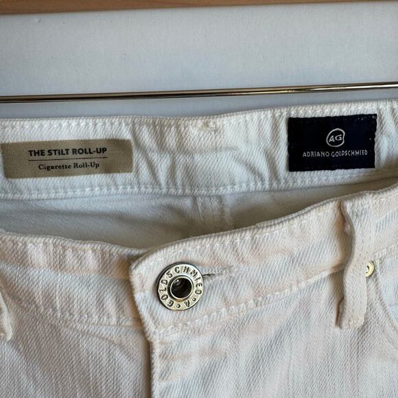 AG The Stilt Roll Up Skinny Jeans White Denim Womens 30 Mid Rise Stretch Classic - Picture 4 of 14
